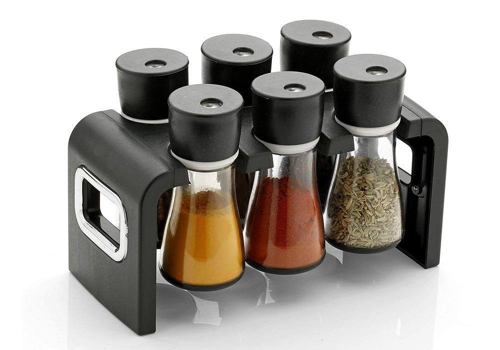 100 Revolving Plastic Spice Rack Masala Organiser (6 Pcs)