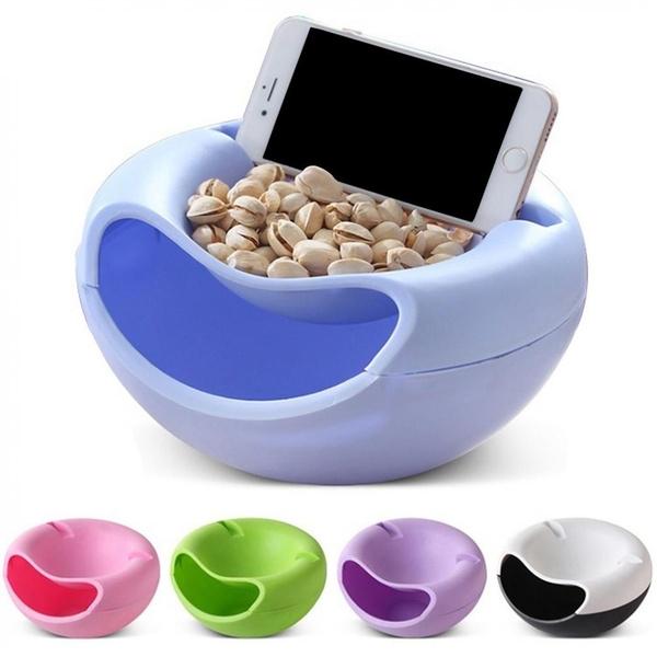 250 Pista Nut Fruit Platter Serving Bowl With Mobile Phone Holder by HomeFast