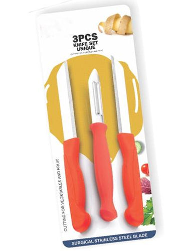 N03_ 3 Pcs Kitchen Knife Set, Peeler  Steel Knife Set  (Pack of 3)