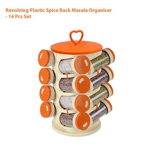 166 Revolving Plastic Spice Rack Set (16pc)