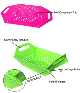 704 -3 in 1 Fruit & Vegetable Chopping Board Wash Folding Basket