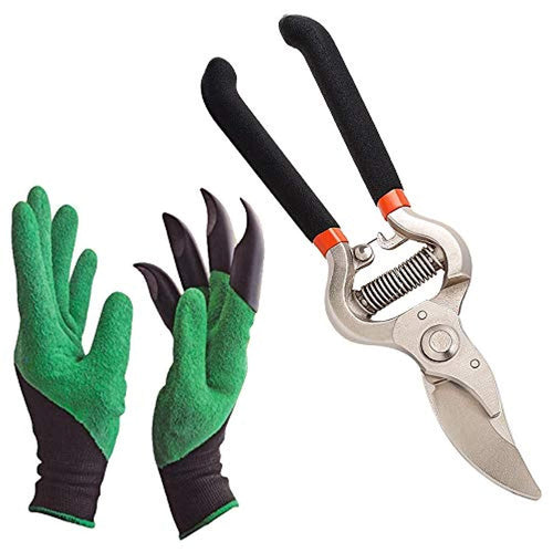 ShopExo Gardening Tools - Gardening Gloves and Flower Cutter/Scissor/Pruners