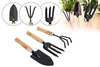 ShopExo Gardening Tools - Falcon Gloves, Flower Cutter/Scissor & Garden Tool Wooden Handle (3pcs-Hand Cultivator, Small Trowel, Garden Fork)