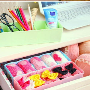 236 5-Compartments Socks/Handkerchief/Underwear Storage Box Socks Drawer Closet Organizer Storage Boxes (pack of 4)