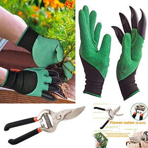 ShopExo Gardening Tools - Gardening Gloves and Flower Cutter/Scissor/Pruners