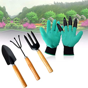 ShopExo Gardening Hand Cultivator, Big Digging Trowel, Shovel & Garden Gloves with Claws for Digging & Planting