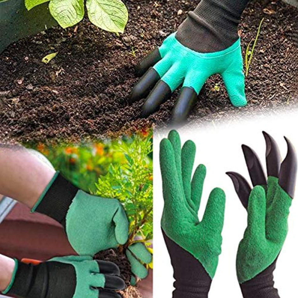 ShopExo Gardening Tools - Garden Gloves with Claws for Digging and Planting, 1 Pair Ergonomic Grip, Incredibly Sharp Secateurs