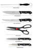 312 Kitchen Combo -Stainless Steel 4pc Knife, Sharpening Steel and Scissor with Cutting Board