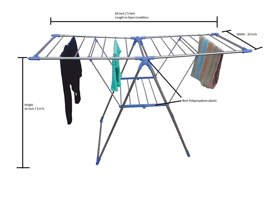 731 Adjustable Stainless Steel 2-Wings Foldable Butterfly Cloth Drying Stand/Rack