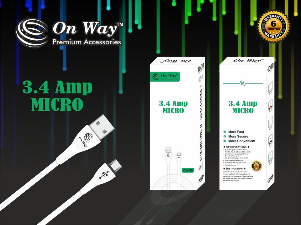 308_Premium Super Fast Charging 3.4 Amp Micro USB Data and Charging Cable