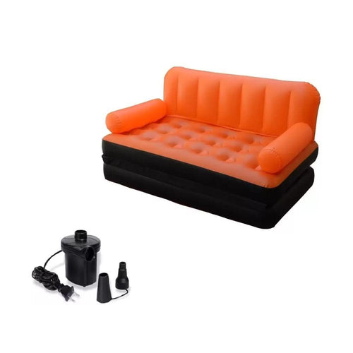 870 -5 in 1 Foldable Inflatable Multi Function Double Air Bed Sofa Chair Couch Lounger Bed Mattress with Air Pump